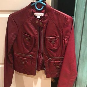 Maroon Leather Jacket
